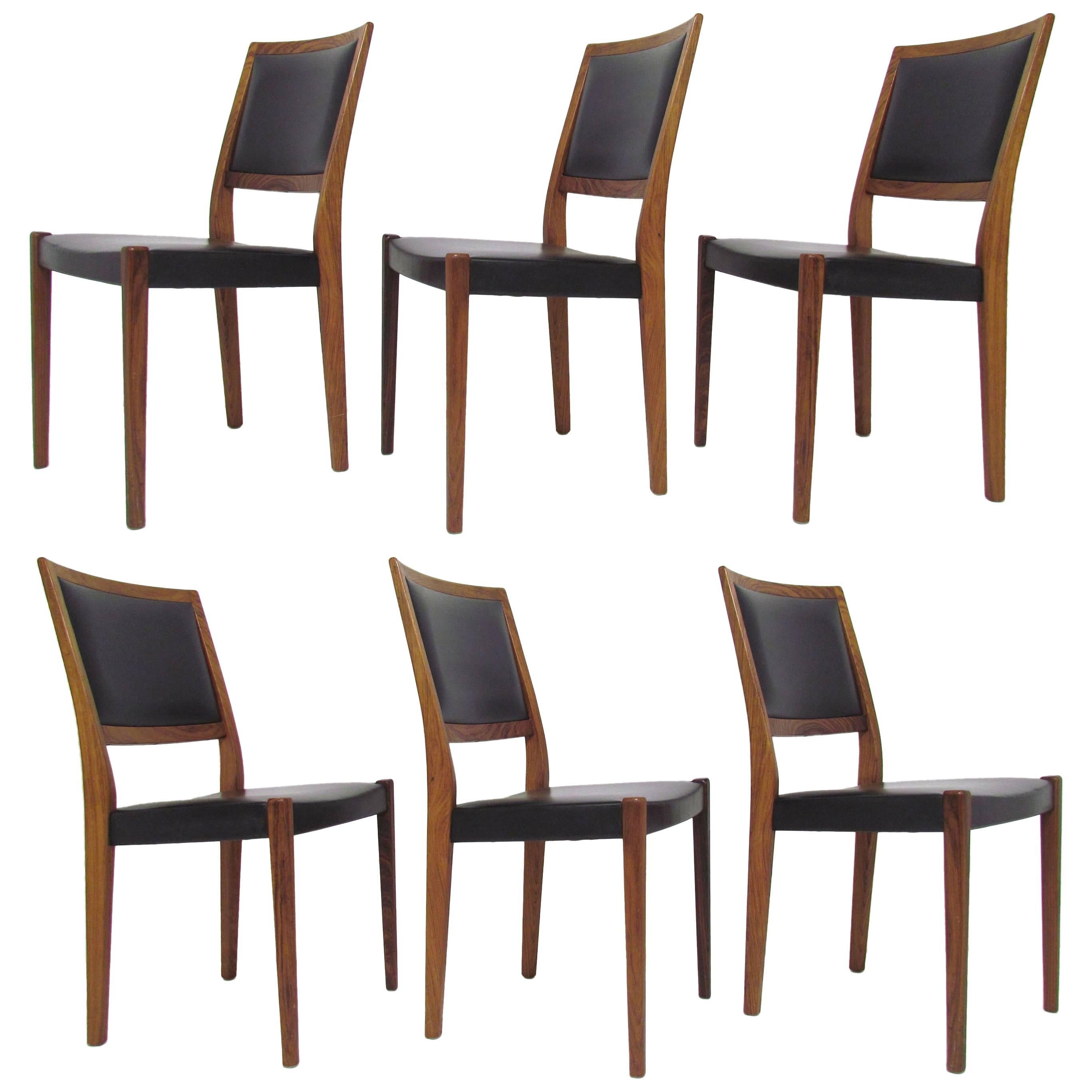 Set of Six Danish Modern Rosewood Dining Chairs by Svegards