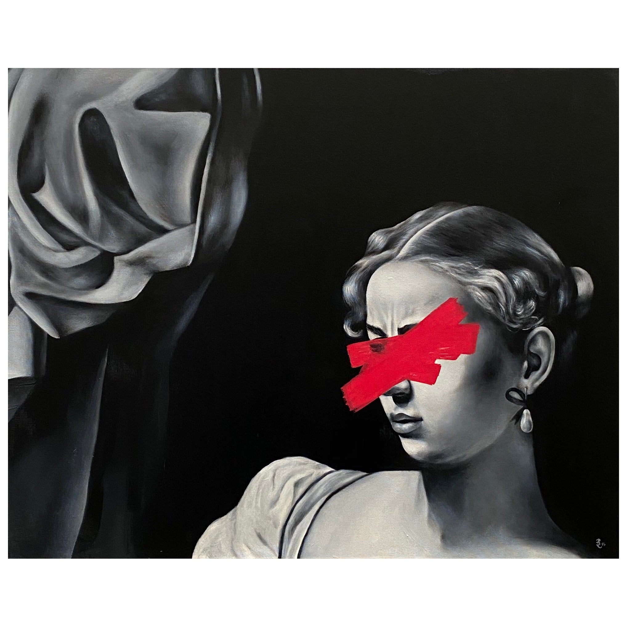 PETRA VON KAZINYAN - JUDITH (af. CARAVAGGIO) Acrylic on Canvas 32x40" For Sale