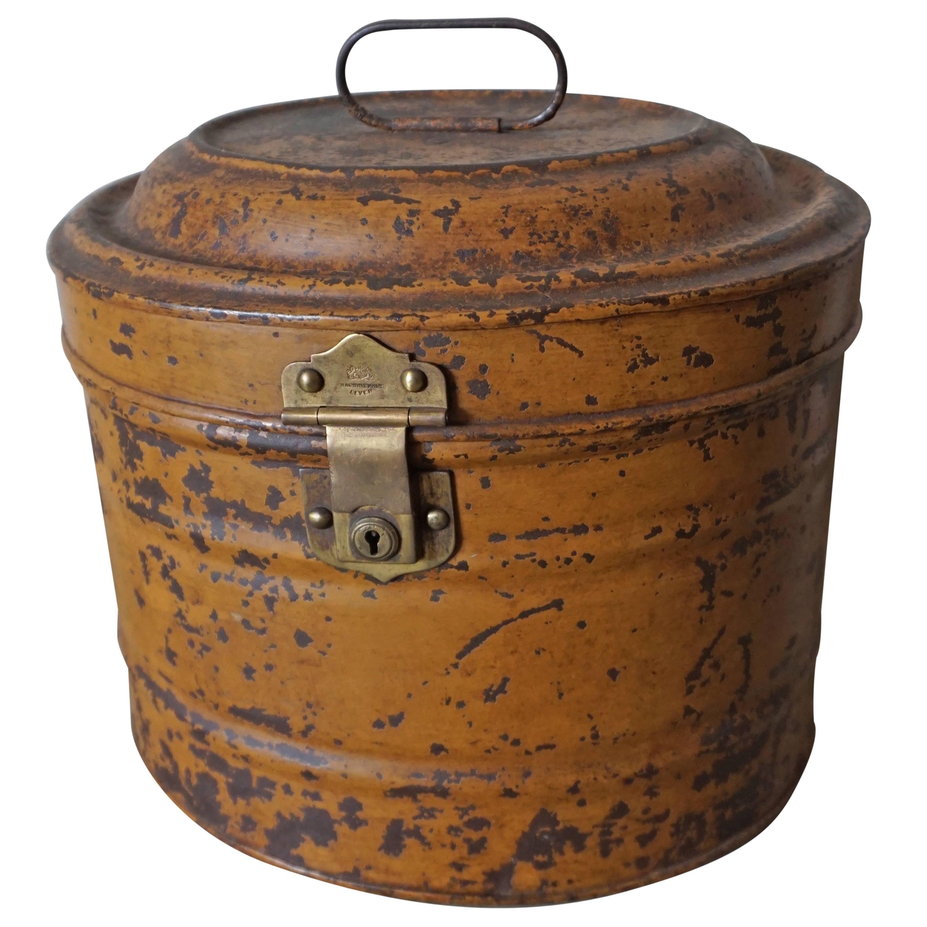 Storage Tin with Brass Elements Early, 20th Century