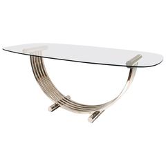 Oval Chrome Dining Table