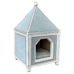 French Louis XV Style Royal Painted & Velvet Lined  Pet / Dog / Cat House Or Bed