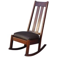 1910 Arts & Crafts High Back Rocking Chair