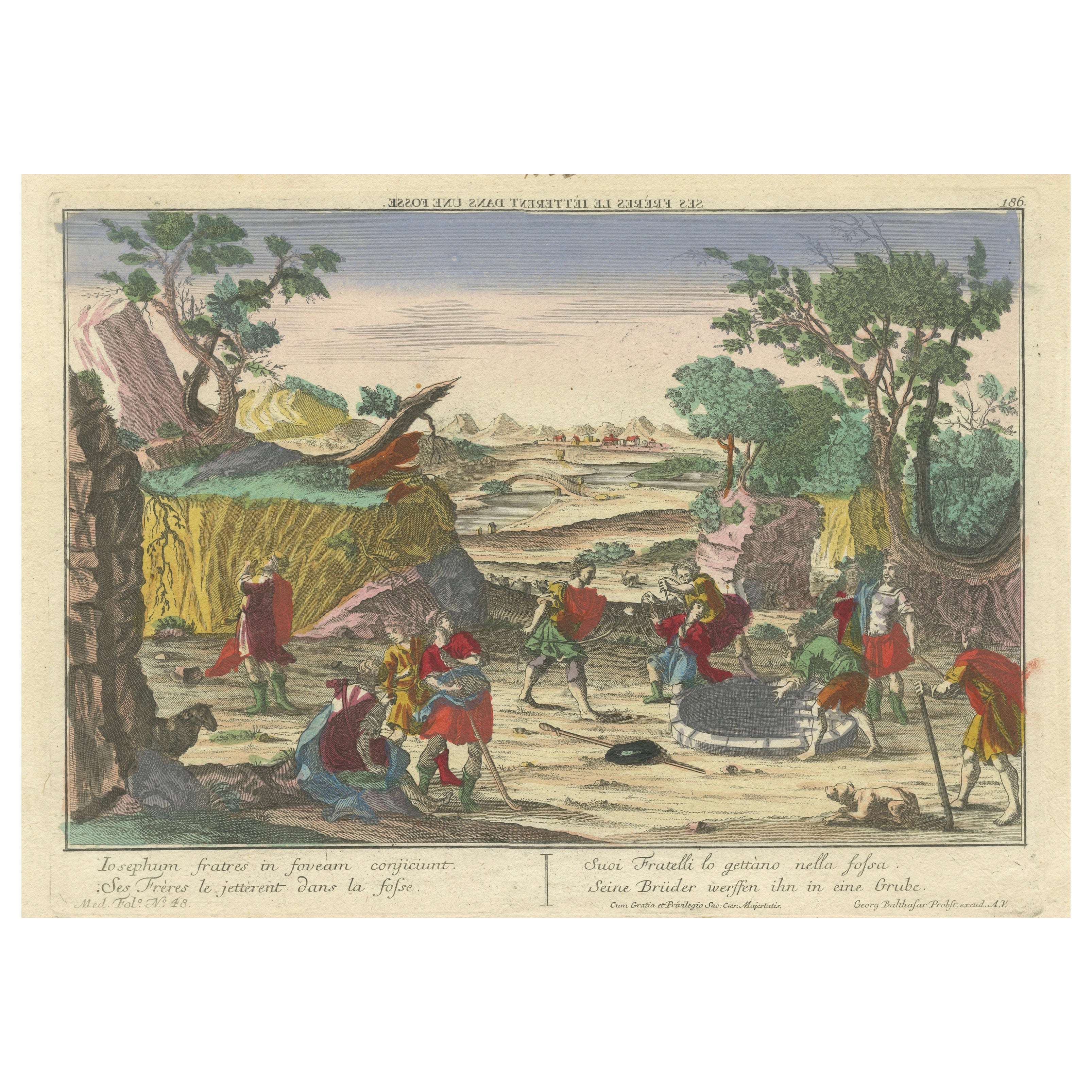Optical Print of Joseph Thrown into a Pit by His Brothers, 1770 - Biblical Scene For Sale