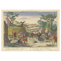 Antique Optical Print of Joseph Thrown into a Pit by His Brothers, 1770 - Biblical Scene