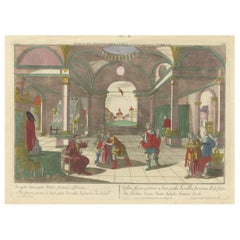 Optica Print of Joseph's Robe Shown to Jacob, 1770 – Hand-Colored Biblical Scene