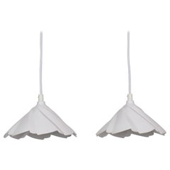 Lampes suspendues en porcelaine festonnée par Søholm, Danemark