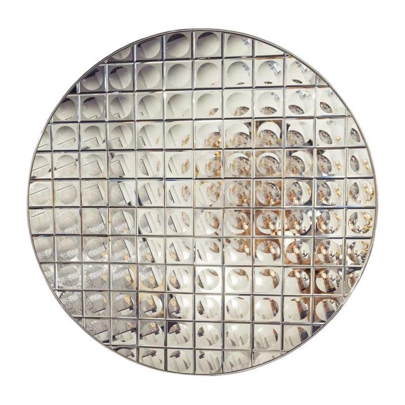 Round Faceted Witch Mirror with Infinity Effect, 20th Century. For Sale