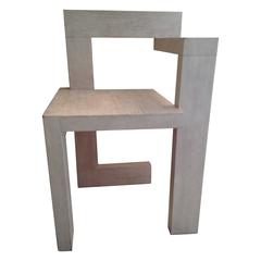 Vintage Steltman Chair by Gerrit Rietveld, White Stained Oak, 1963