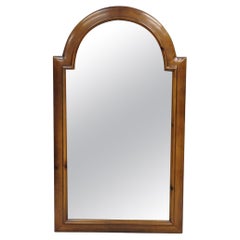 Vintage French Country Style Solid Pine Wood Sculpted Arch Wall Mirror