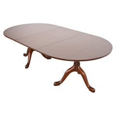 Kittinger Georgian Solid Mahogany Double Pedestal Dining Table, Newly Refinished