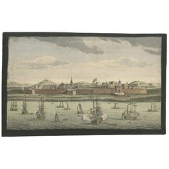 Fort St. George on the Coromandel Coast – Hand-Colored Engraving by Sayer, 1754