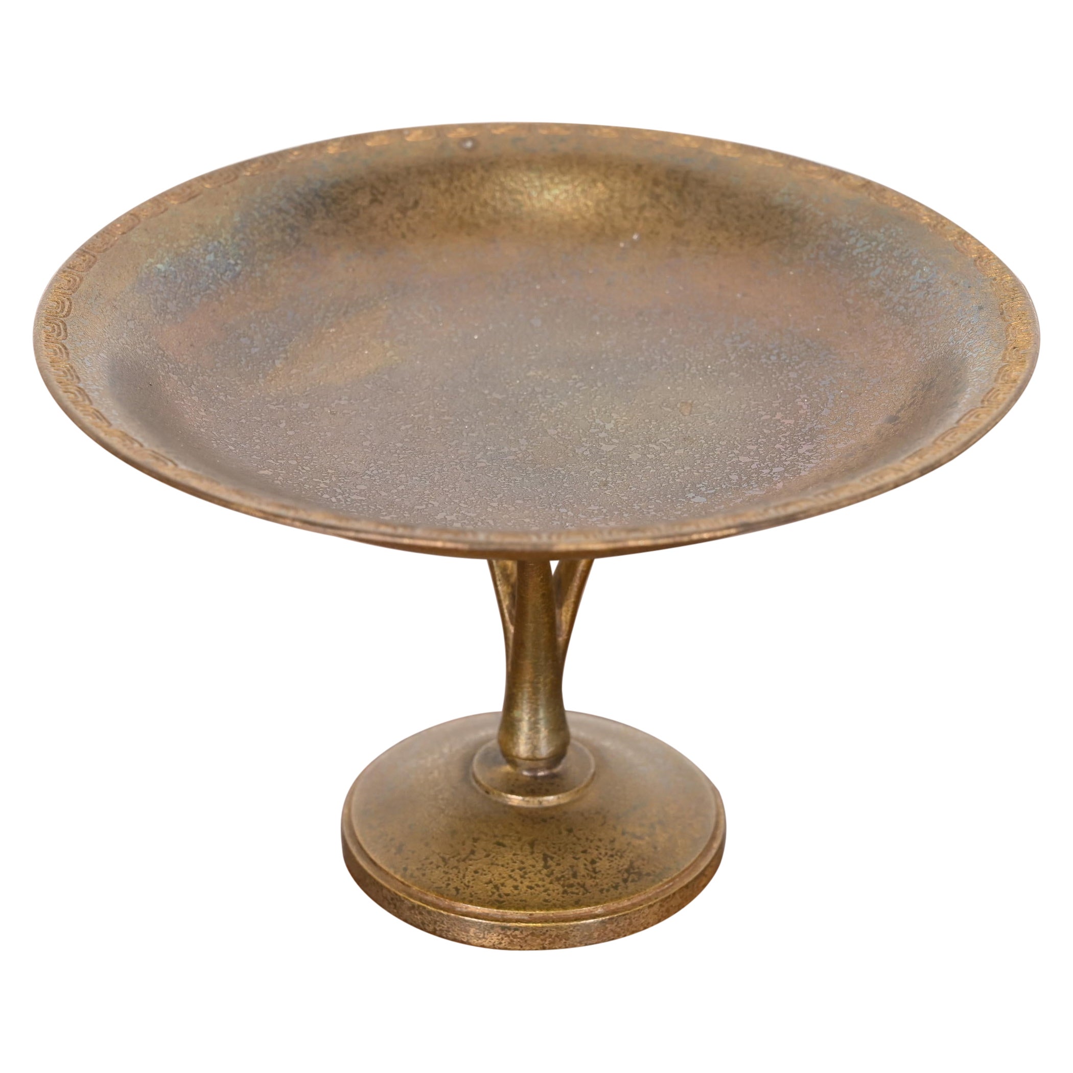 Tiffany Studios New York Bronze Pedestal Bowl or Compote Dish For Sale