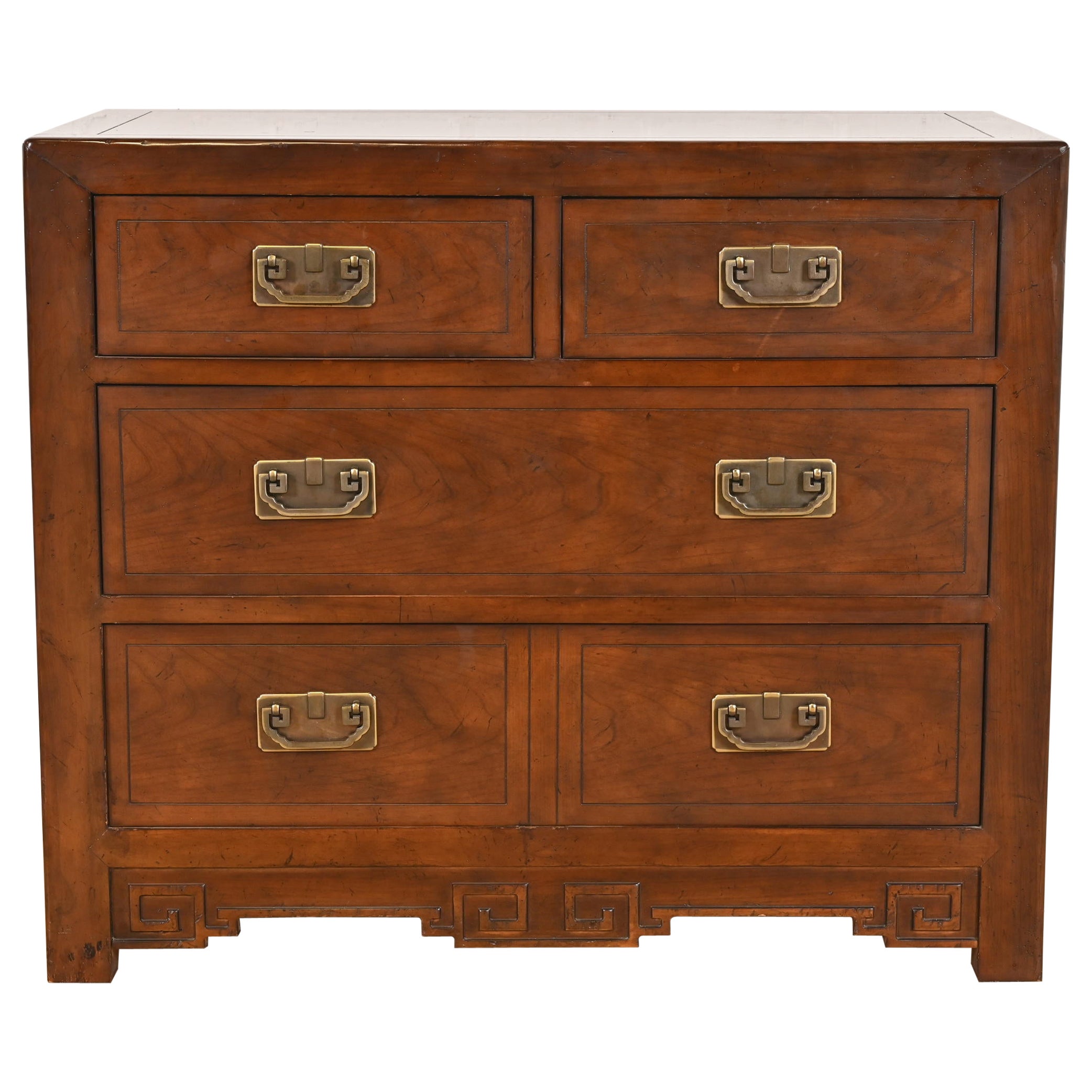 Michael Taylor for Baker Furniture Hollywood Regency Chinoiserie Walnut Dresser en vente