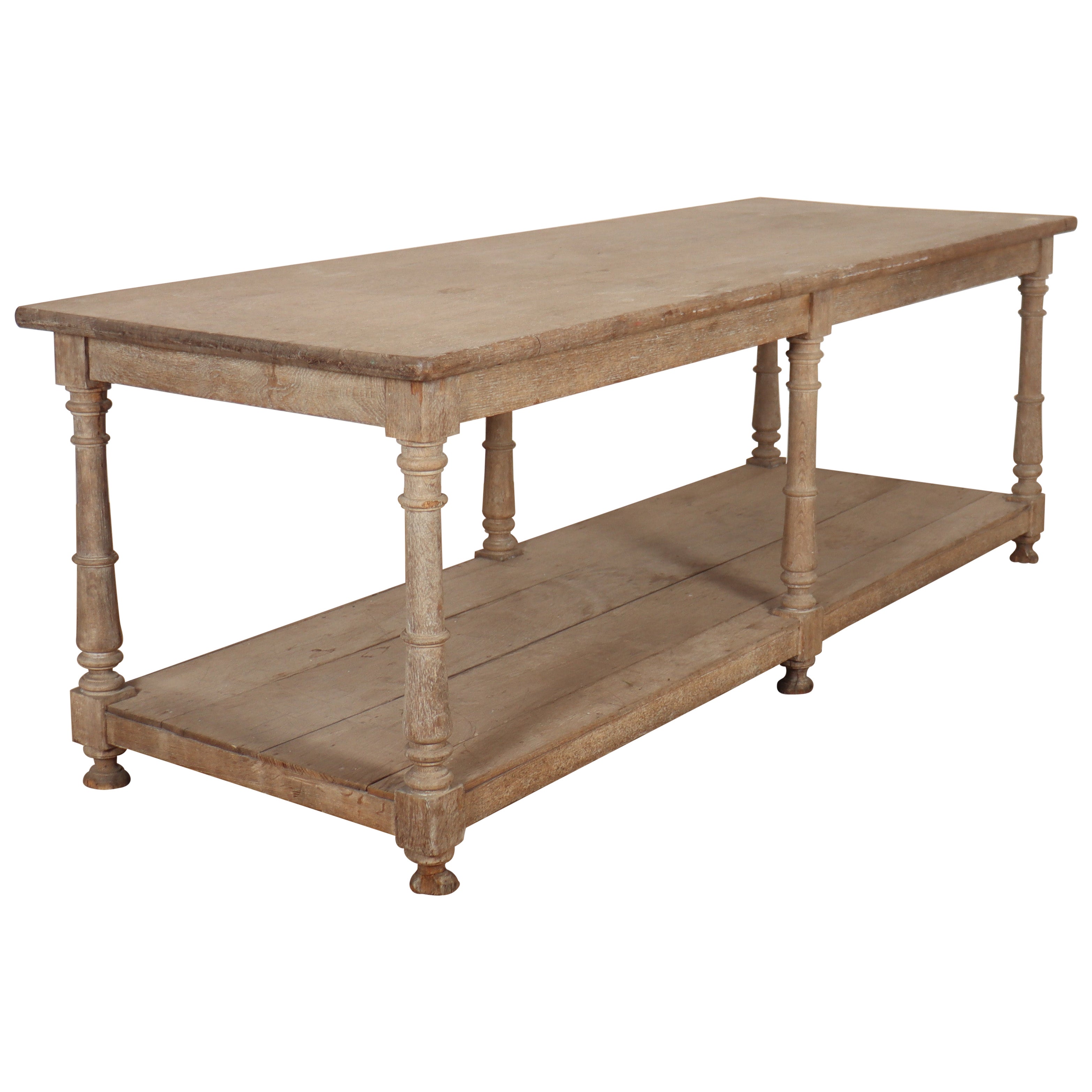 French Bleached Oak Drapers Table