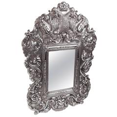 Bolivian Silver Repousse Mirror