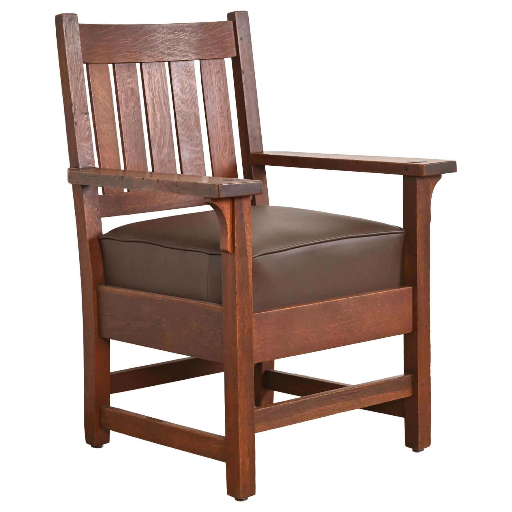 Gustav Stickley Antique Mission Oak Arts & Crafts Arm Chair
