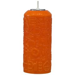 Swedish Orange Cased Glass Hanging Light Fixture