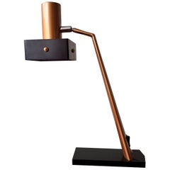 Lampe de table "Geisha" en métal noir et or du milieu du siècle par Fase, 1967
