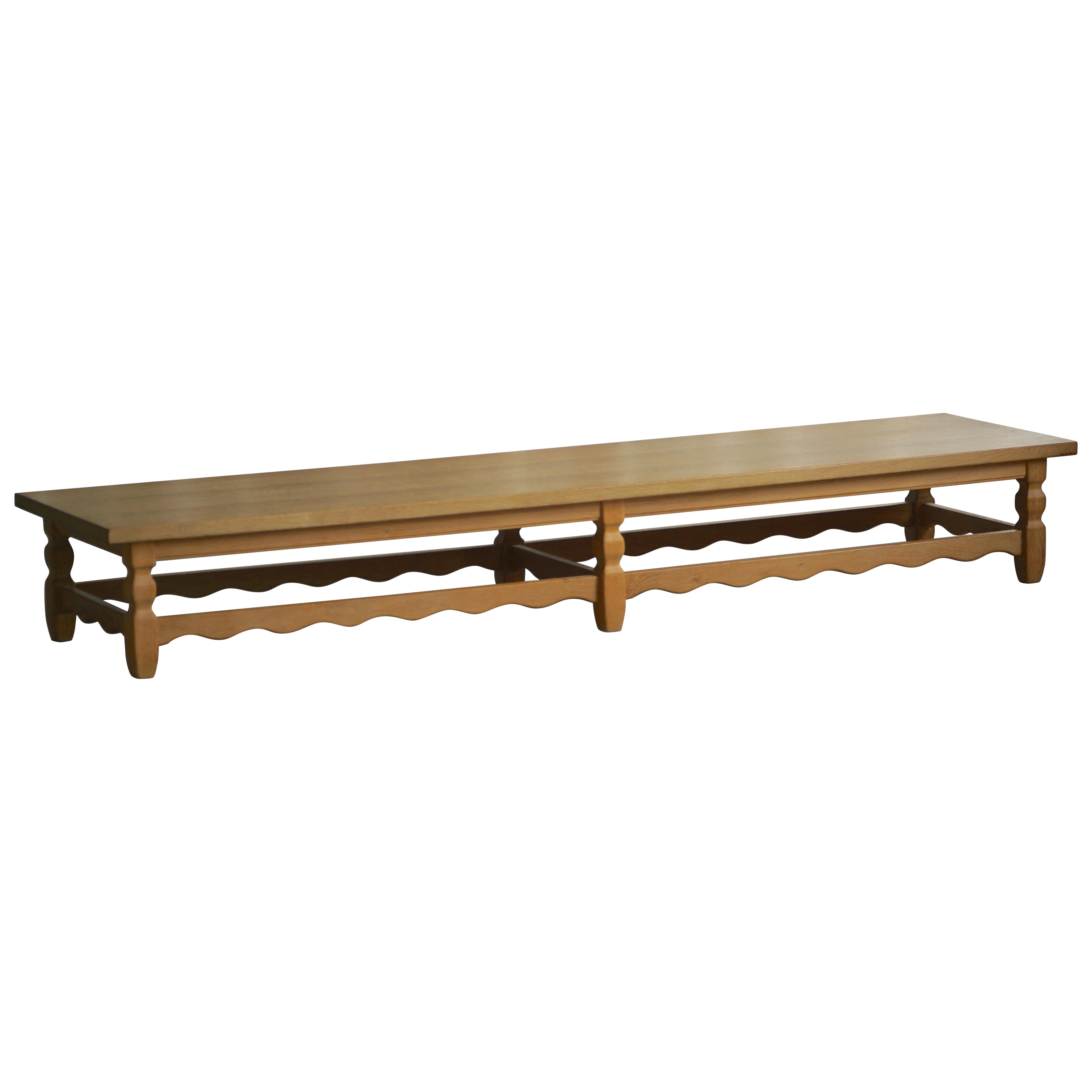Danish Mid Century Modern, Long Bench in Solid Oak, Henning Kjærnulf, 1960s