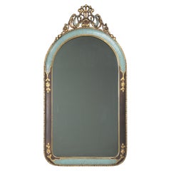 Vintage Blau und vergoldet Wandspiegel