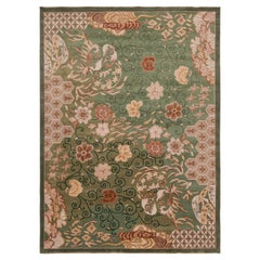 Rug & Kilim’s Chinese Art Deco Nichols Style Rug with Floral Patterns