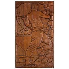 WPA Carved Wood Relief, circa 1935