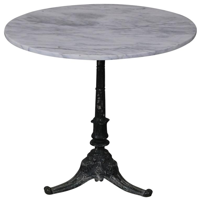 1920 Marble-Top French Bistro Table at 1stDibs