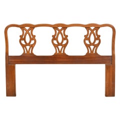 Henredon Chippendale Carved Mahogany Queen Size Headboard