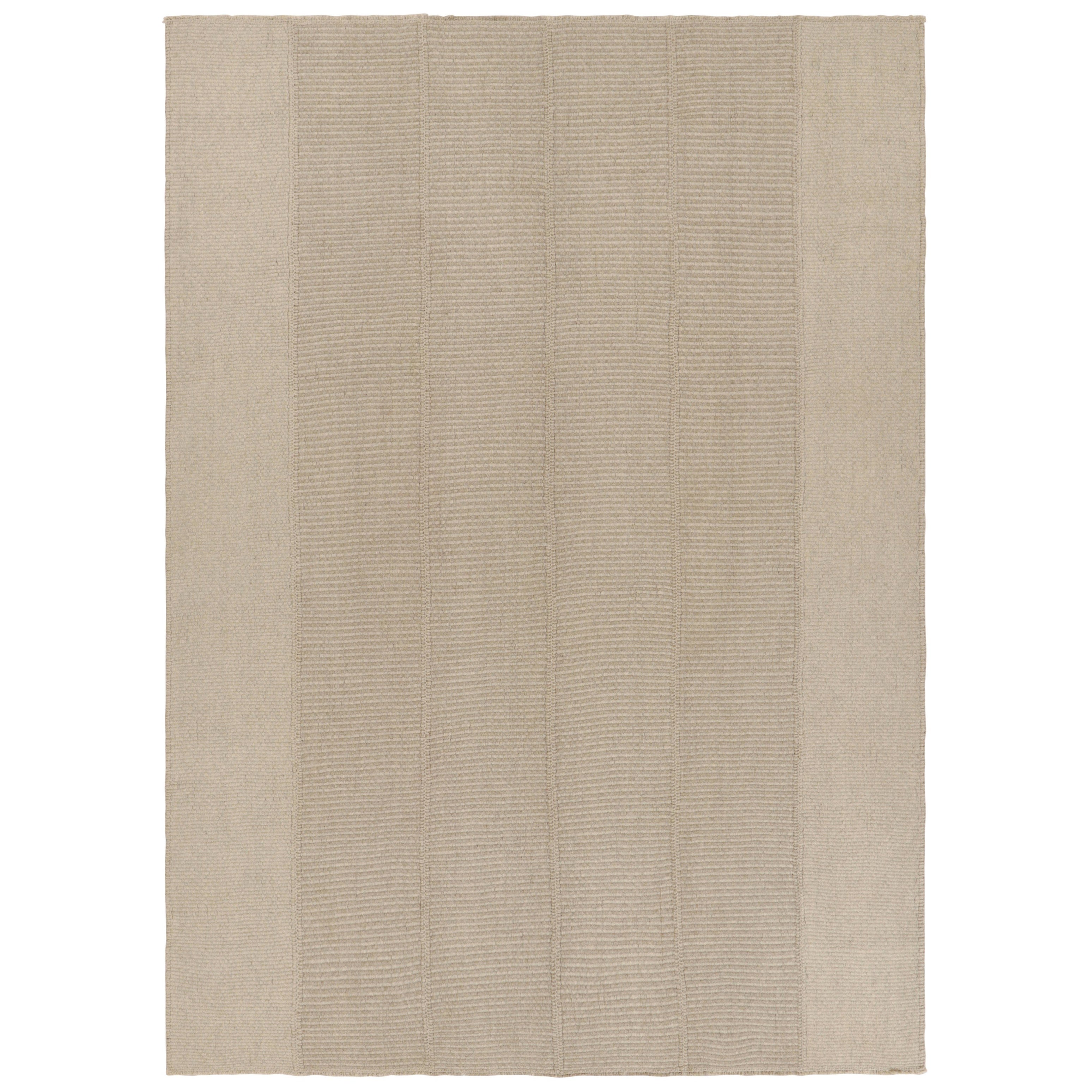 Rug & Kilim - Kilim contemporaneo con strisce beige testurizzate