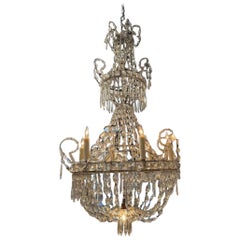 Lustre en cristal suédois du 19e siècle à 7 lumières