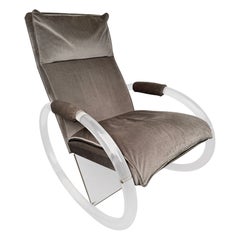 Silla mecedora vintage de lucita de Charles Hollis Jones