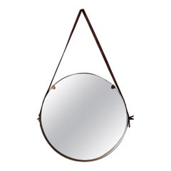 Miroir rond italien en laiton dans le style d'Ico Parisi, années 1950