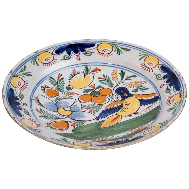18th Century Delft Platter For Sale