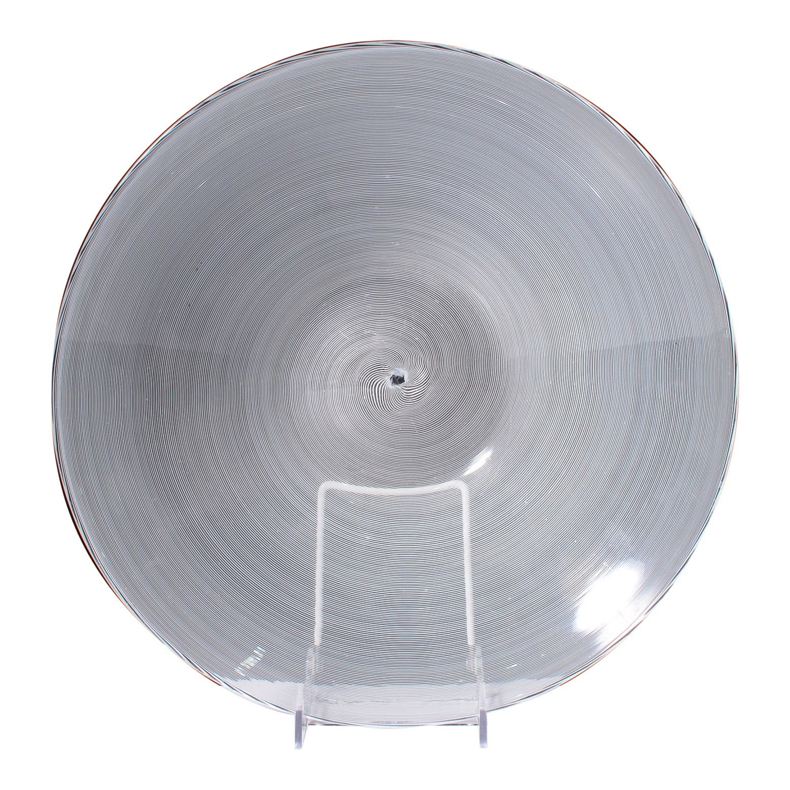 Carlo Scarpa MEZZA FILIGRANA Platter / Charger, 13.75"Dia, Murano For Sale