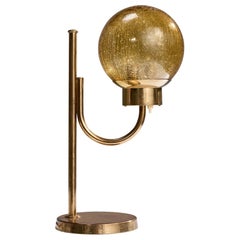 Bergboms, Table Lamp, Brass, Glass, Sweden, 1970s