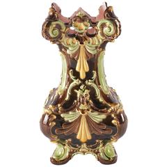 Magnifique vase en majolique Art Nouveau de Julius Dressler