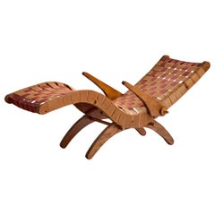 Attribuzione Klaus Grabe, Chaise Longue, Wood, Fabrice, USA, anni '50