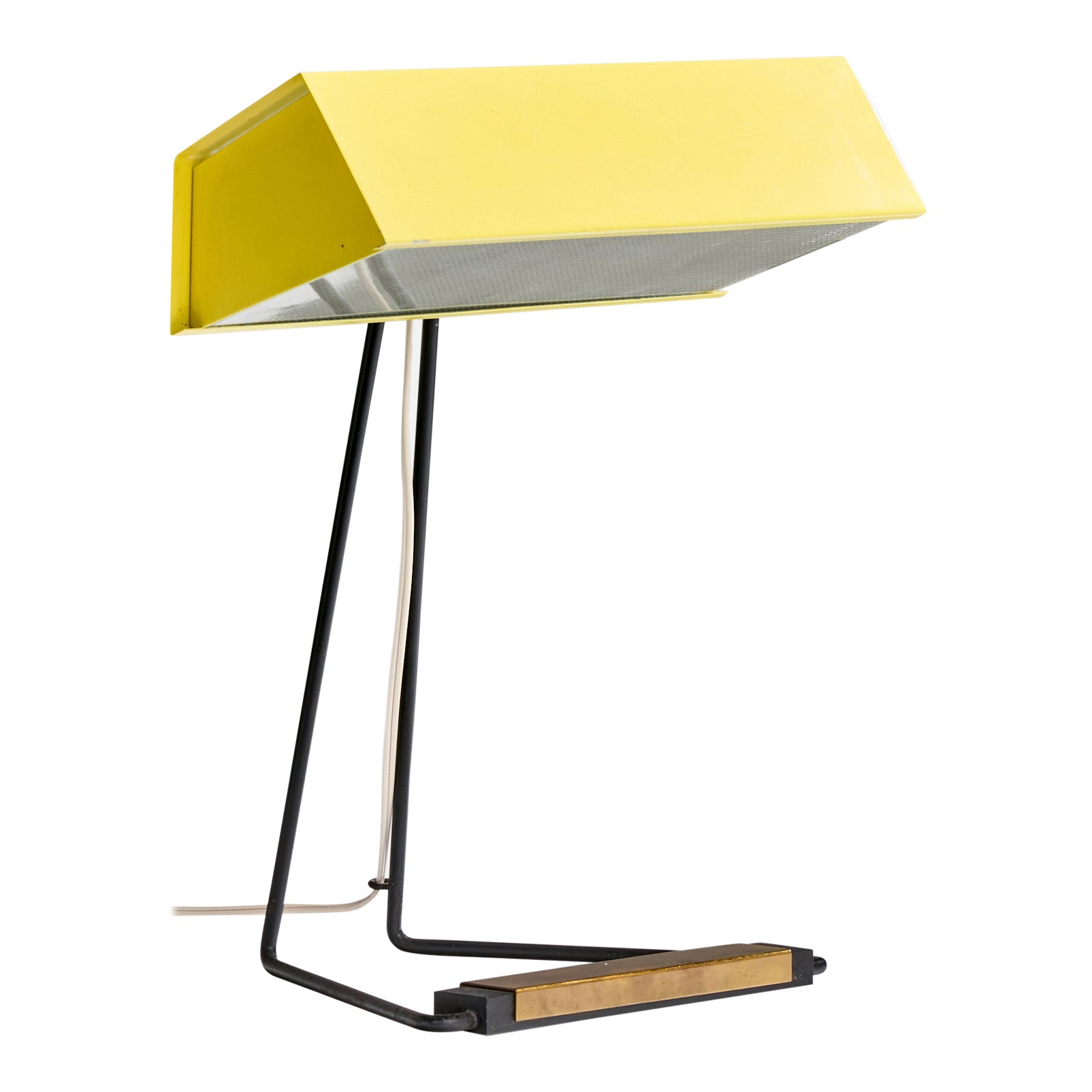 Stilnovo, Table Lamp, Glass, Metal, Brass, Italy, 1950s For Sale