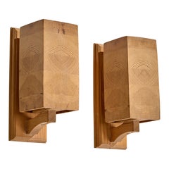 Schwedischer Designer, Wall Lights, Kiefer, Schweden, 1970er