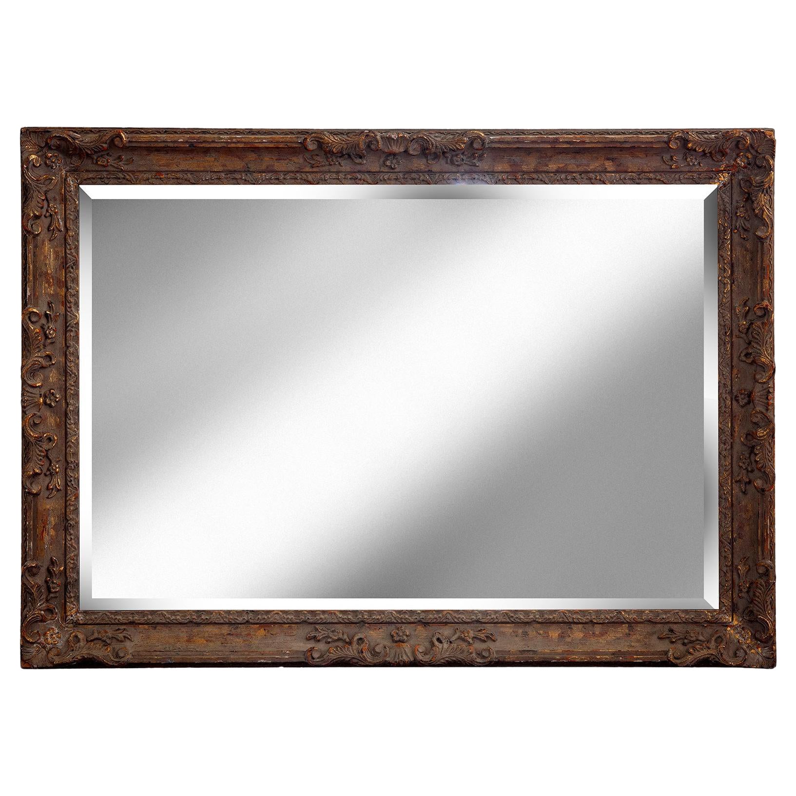 Large Beveled Dusty Gold Beveled Mirror For Sale