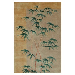 Tapis chinois de style Art déco de Rug & Kilim, avec motifs floraux en bambou