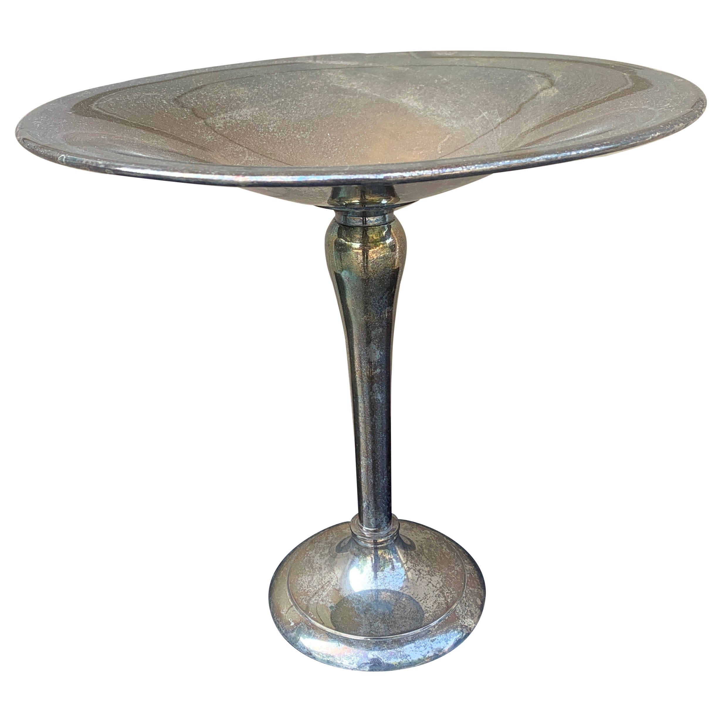 Late 20th Century Large Silver Plate Compote