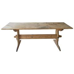 19th Century French Oak Trestle Table