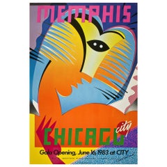 Original Memphis Poster for Chicago City Store, 1983 by Chris Garland