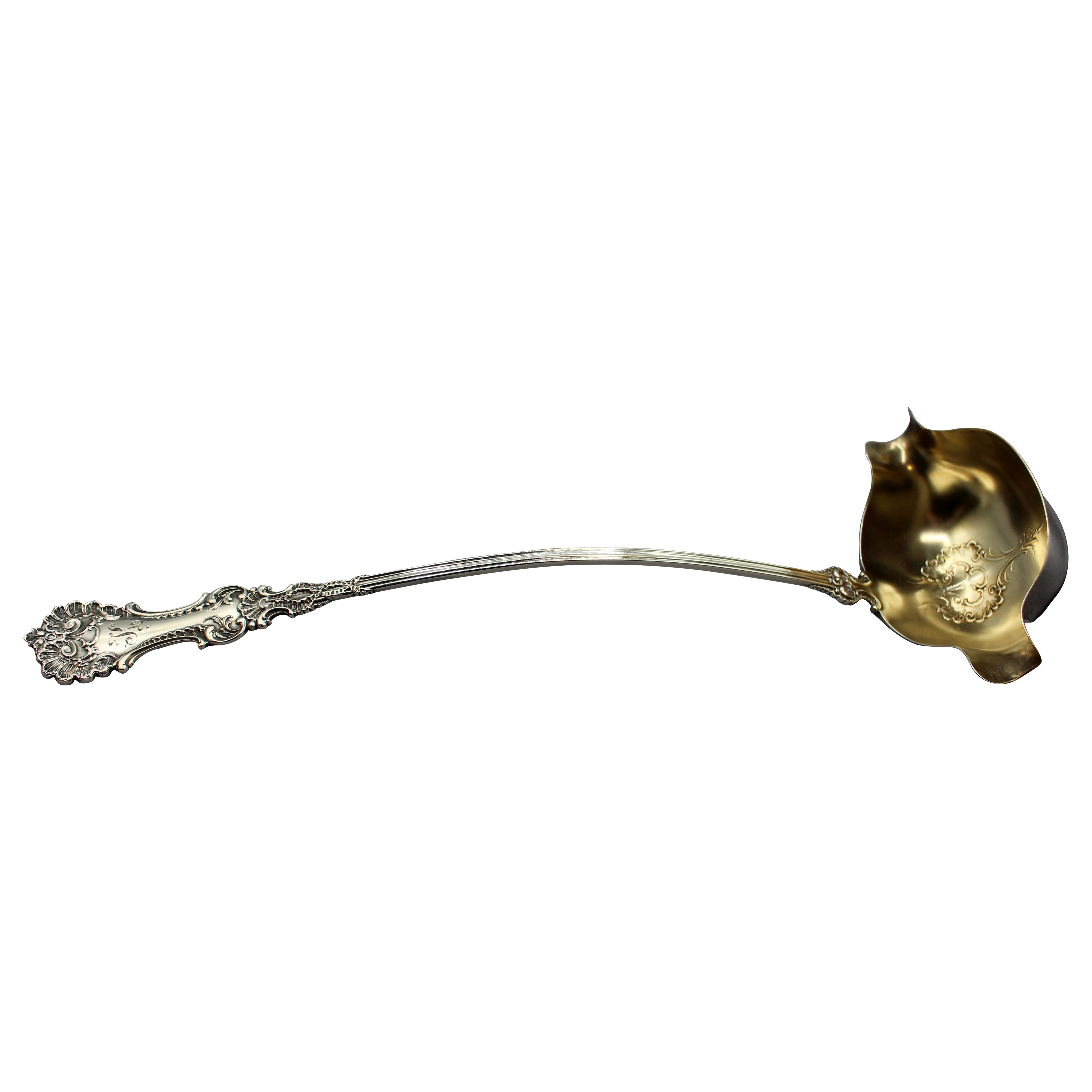 1895 Pompadour by Whiting Gorham Patented American Sterling Silver Punch Ladle For Sale