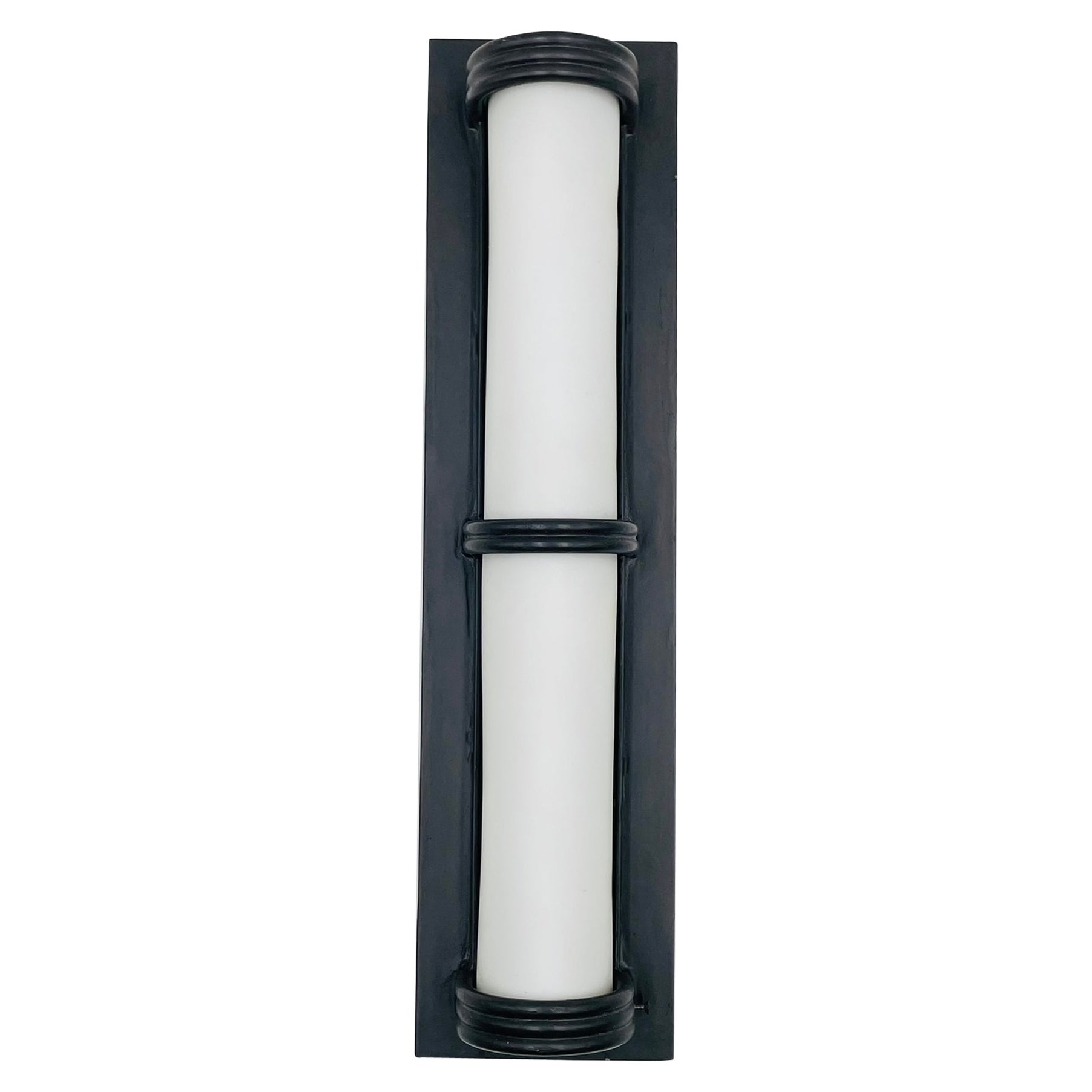 Steven Handelman Wall Sconce in Black Iron and White Acrylic