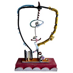 Sculpture de table post-moderne "Couple à la foire" de l'artiste Nathan Kuhn, 1981