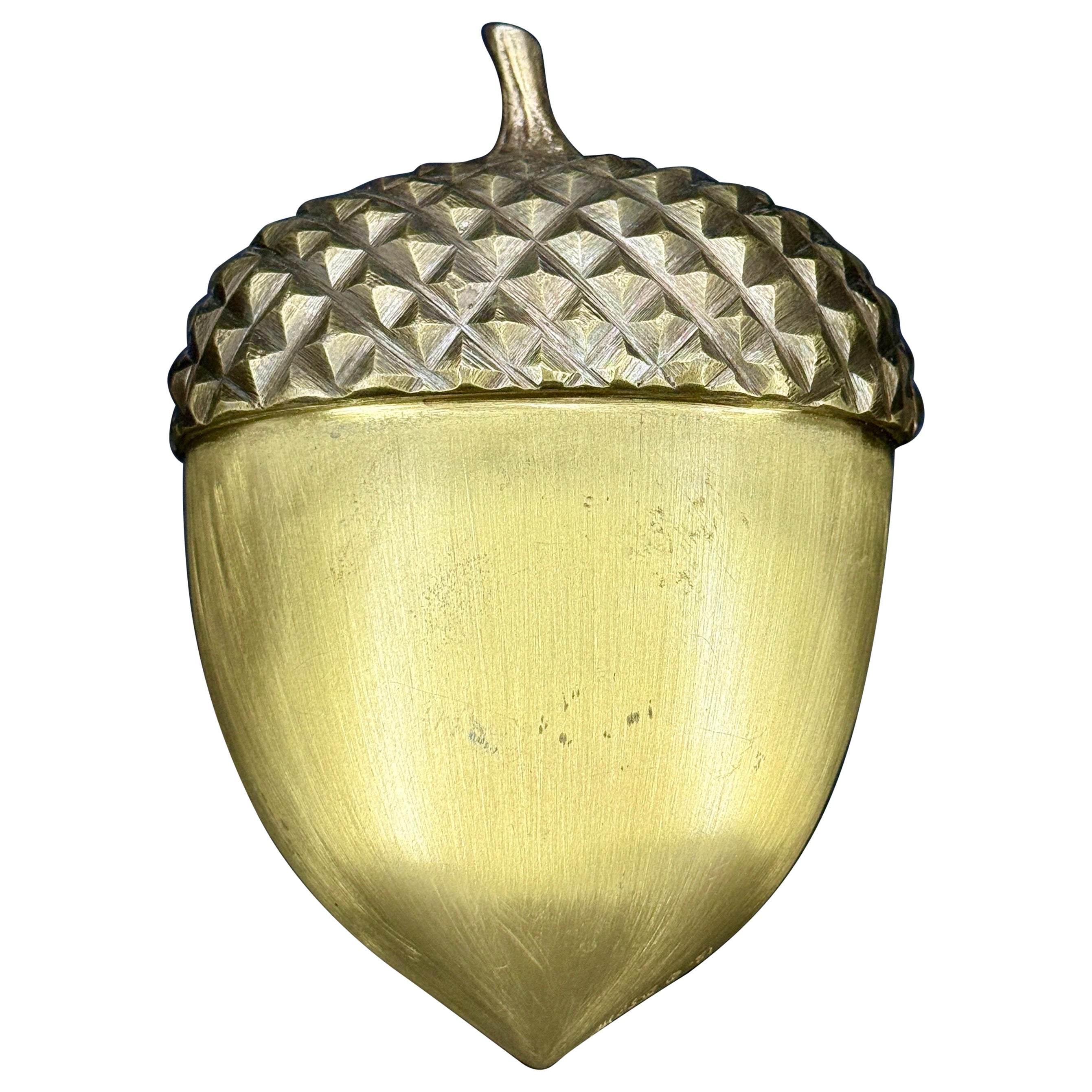 Large Mid-Century Brass Acorn Door Knocker For Sale