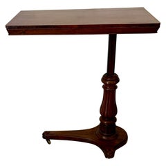 Antique Victorian Quality Mahogany Adjustable Reading/Side Table