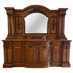 Monumental Antique Exhibition Quality Carved Oak Sideboard By Maple and Co.